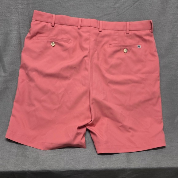 Peter Millar Mens Performance Golf Shorts Coral Pink Size 38 Crown Sport - Picture 4 of 7